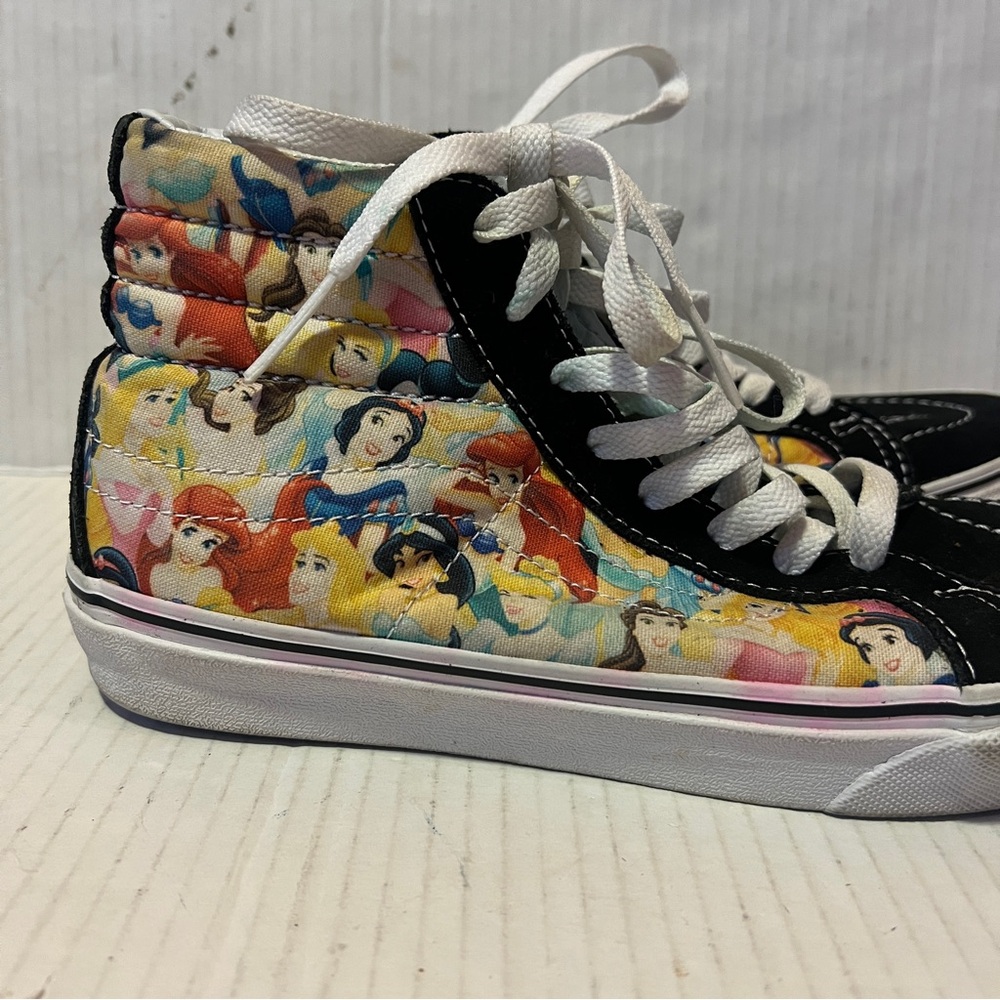 Disney Vans Adult Shoes Mens 5 Womens 6.5 Princess Black High Tops Sneakers - Picture 5 of 12